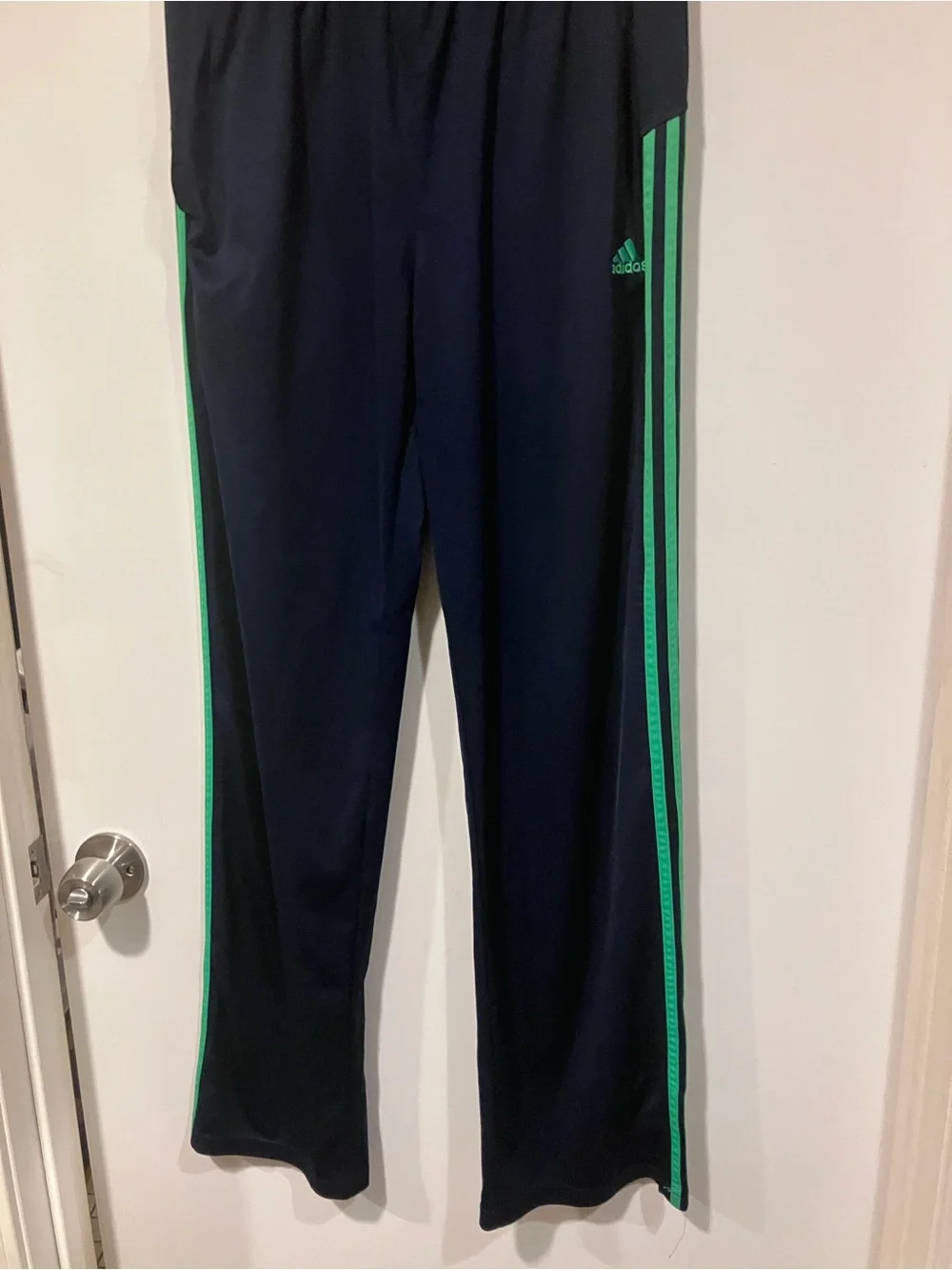 Vintage Y2K Adidas Navy Green 3 Stripe Track Pants